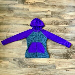 HEAD Youth Girls Full Zip Hoodie Jacket Charcoal Heather/Purple XS X-Small (5/6)